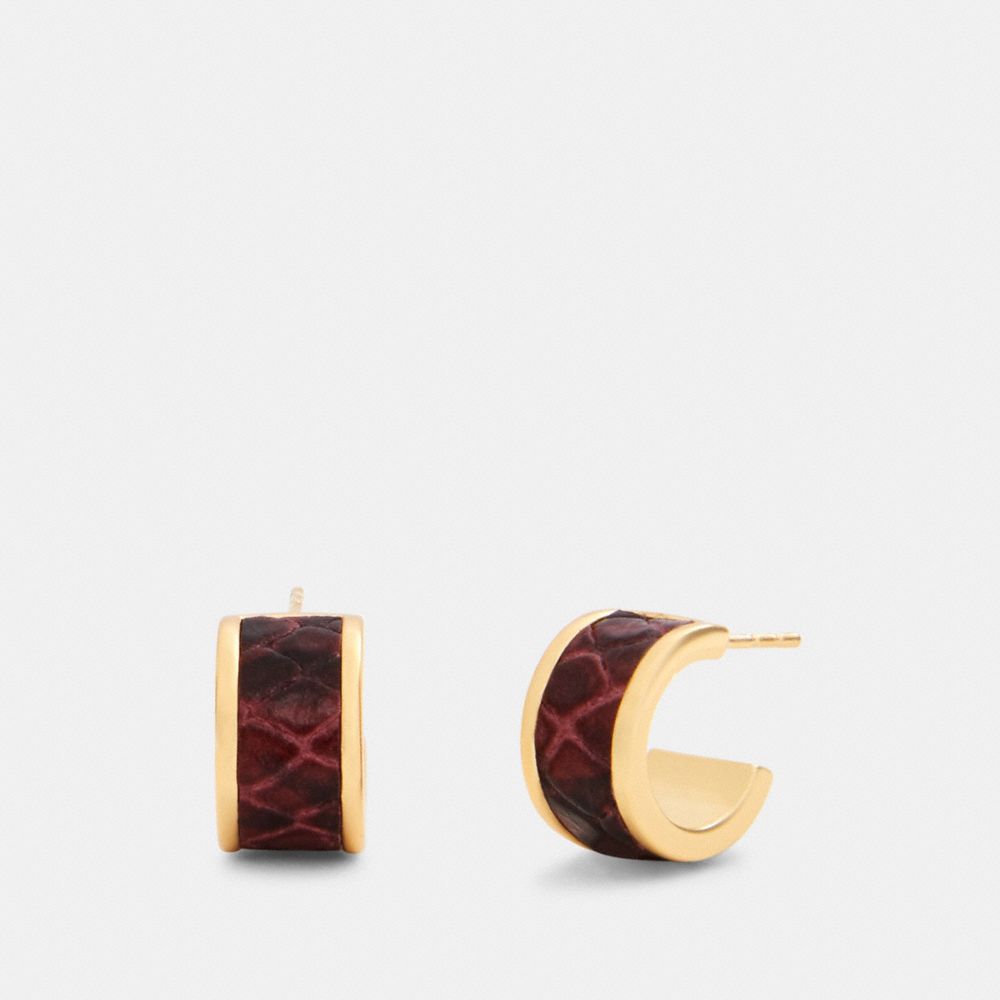 COACH 6108 - HUGGIE EARRINGS GD/WINE