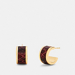COACH 6108 Huggie Earrings GD/WINE