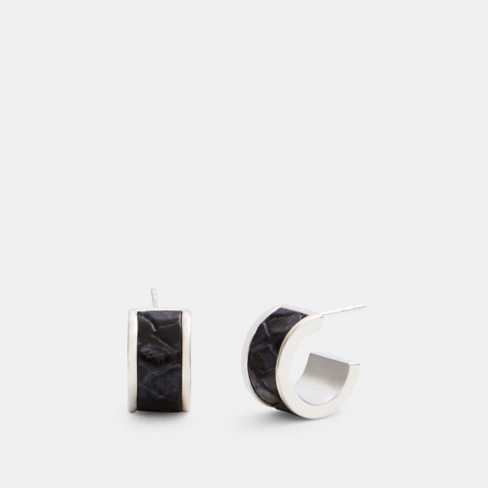 HUGGIE EARRINGS - SV/MIDNIGHT - COACH 6108