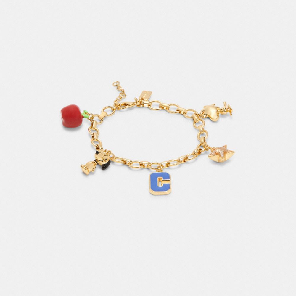 COACH X PEANUTS MULTI CHARM BRACELET - 6131 - GD/MULTICOLOR