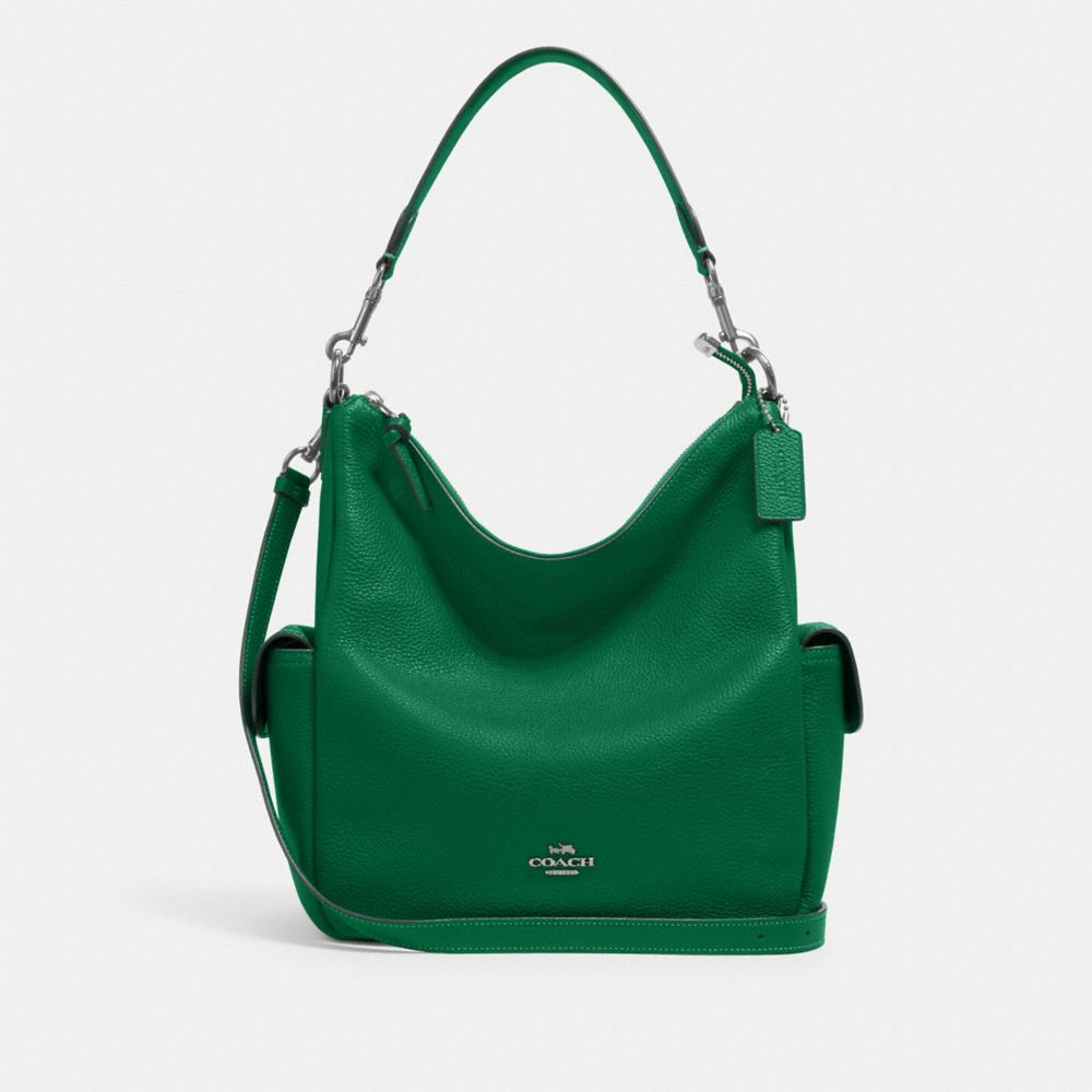 COACH 6152 Pennie Shoulder Bag Silver/Green