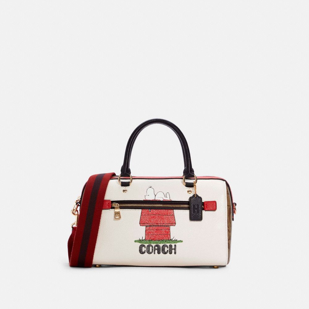 COACH COACH X PEANUTS ROWAN SATCHEL WITH SNOOPY - IM/CHALK MULTI - 6164