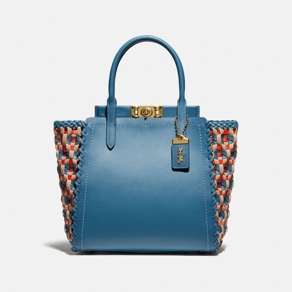 COACH 617 - TROUPE TOTE WITH WEAVING B4/LAKE MULTI