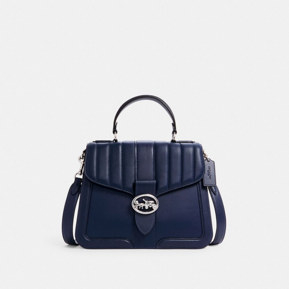 COACH 6191 Large Georgie Top Handle With Linear Quilting SV/COBALT