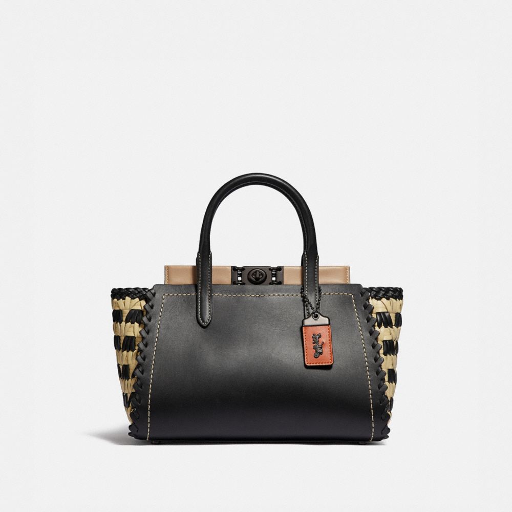 COACH 623 Troupe Carryall With Weaving PEWTER/BLACK MULTI