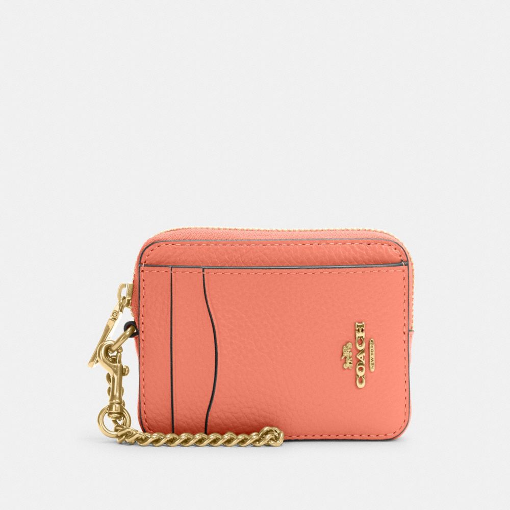Zip Card Case - 6303 - Gold/Light Coral