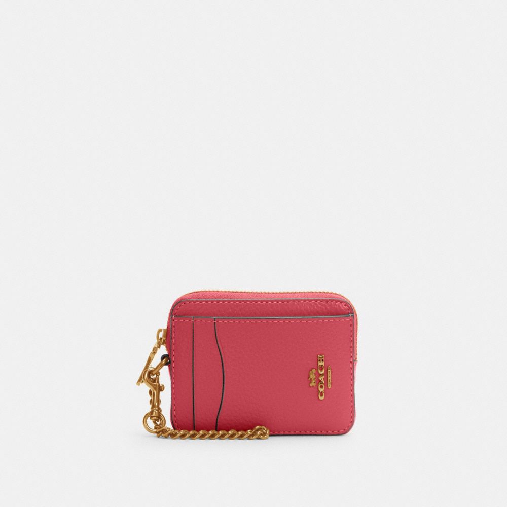 Zip Card Case - GOLD/STRAWBERRY HAZE - COACH 6303