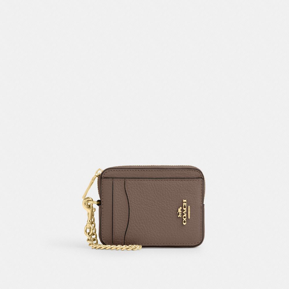 COACH 6303 Zip Card Case IM/DARK STONE