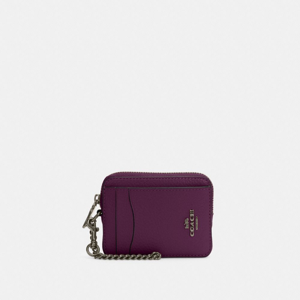 COACH 6303 Zip Card Case QB/BOYSENBERRY