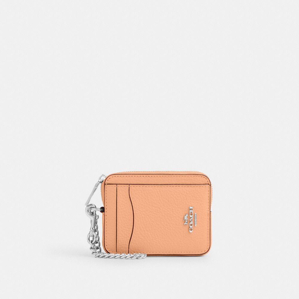 COACH 6303 Zip Card Case SV/FADED BLUSH