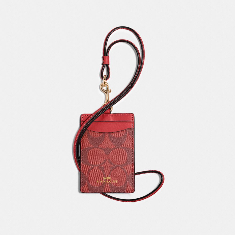 COACH 63274 ID LANYARD IN SIGNATURE CANVAS IM/1941 RED