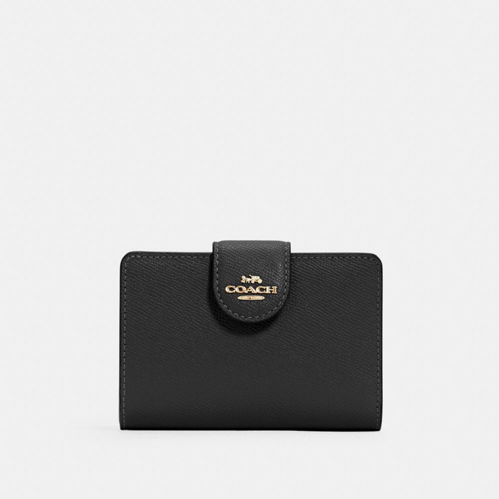 COACH 6390 MEDIUM CORNER ZIP WALLET IM/BLACK