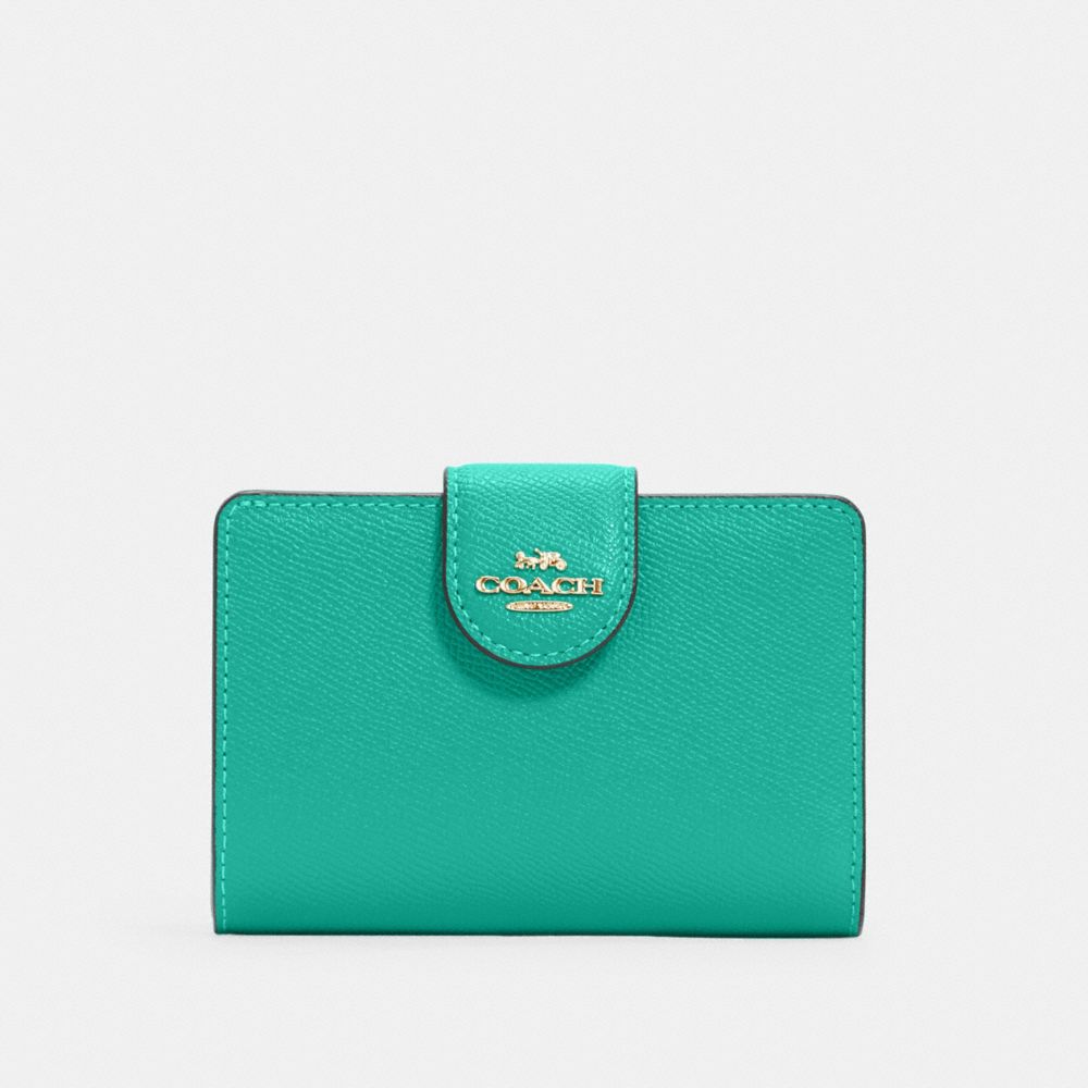 COACH 6390 Medium Corner Zip Wallet IM/GREEN