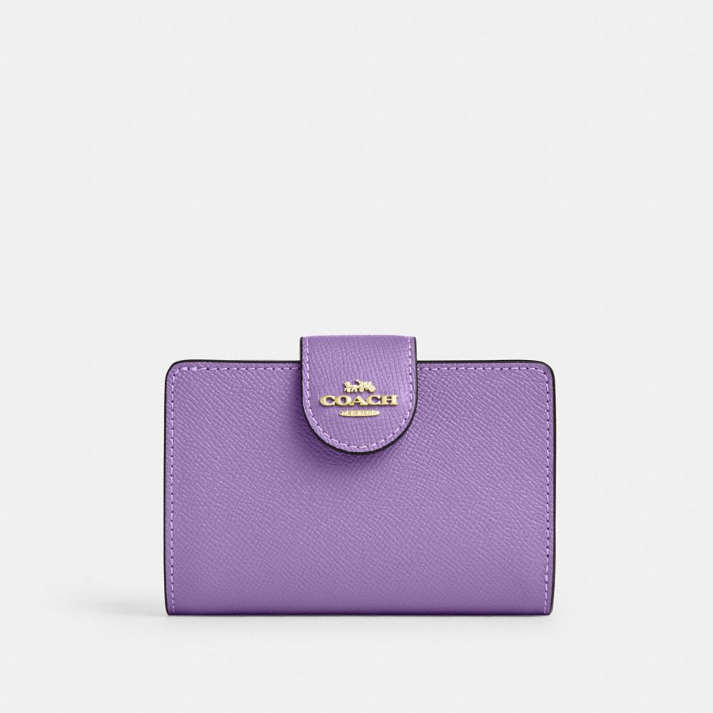 COACH 6390 Medium Corner Zip Wallet GOLD/IRIS