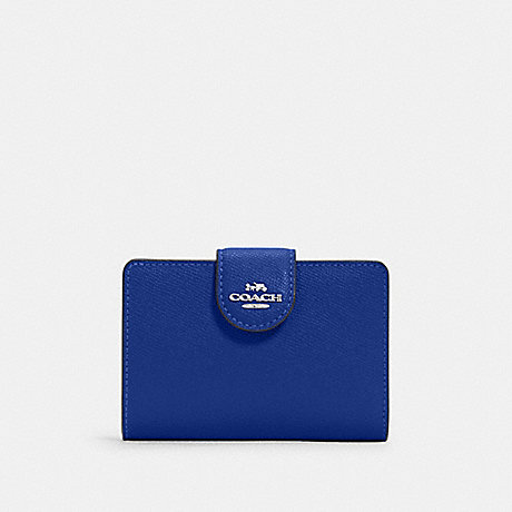 COACH 6390 Medium Corner Zip Wallet Gold/Sport-Blue