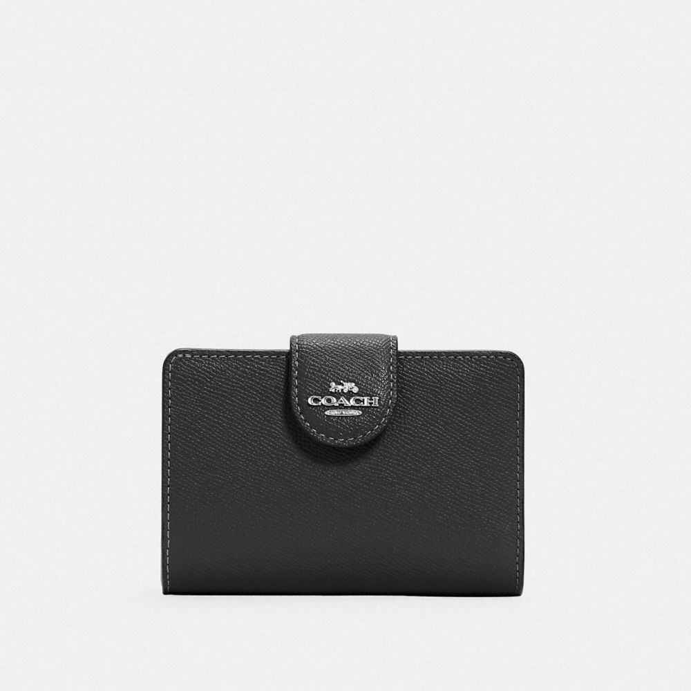 COACH MEDIUM CORNER ZIP WALLET - SV/BLACK - 6390