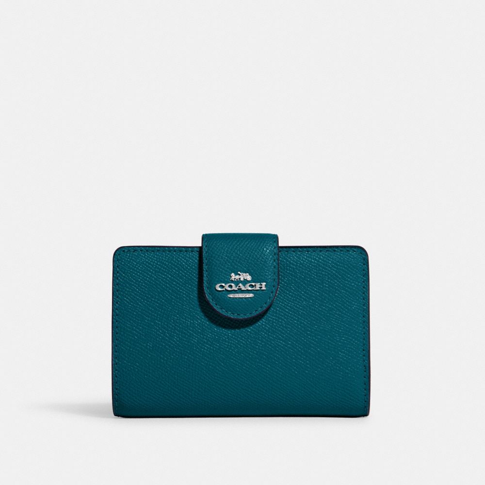 Medium Corner Zip Wallet - 6390 - SV/Deep Turquoise