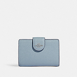 Medium Corner Zip Wallet - 6390 - SV/Ice Blue