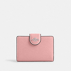 Medium Corner Zip Wallet - 6390 - Silver/Light Blush