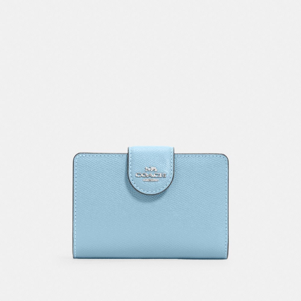 COACH 6390 Medium Corner Zip Wallet SV/WATERFALL