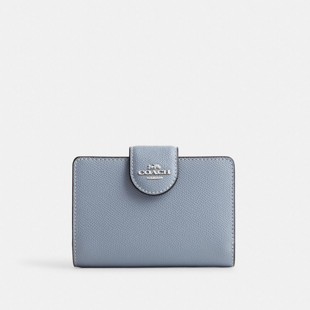 COACH 6390 Medium Corner Zip Wallet Sv/Grey Mist