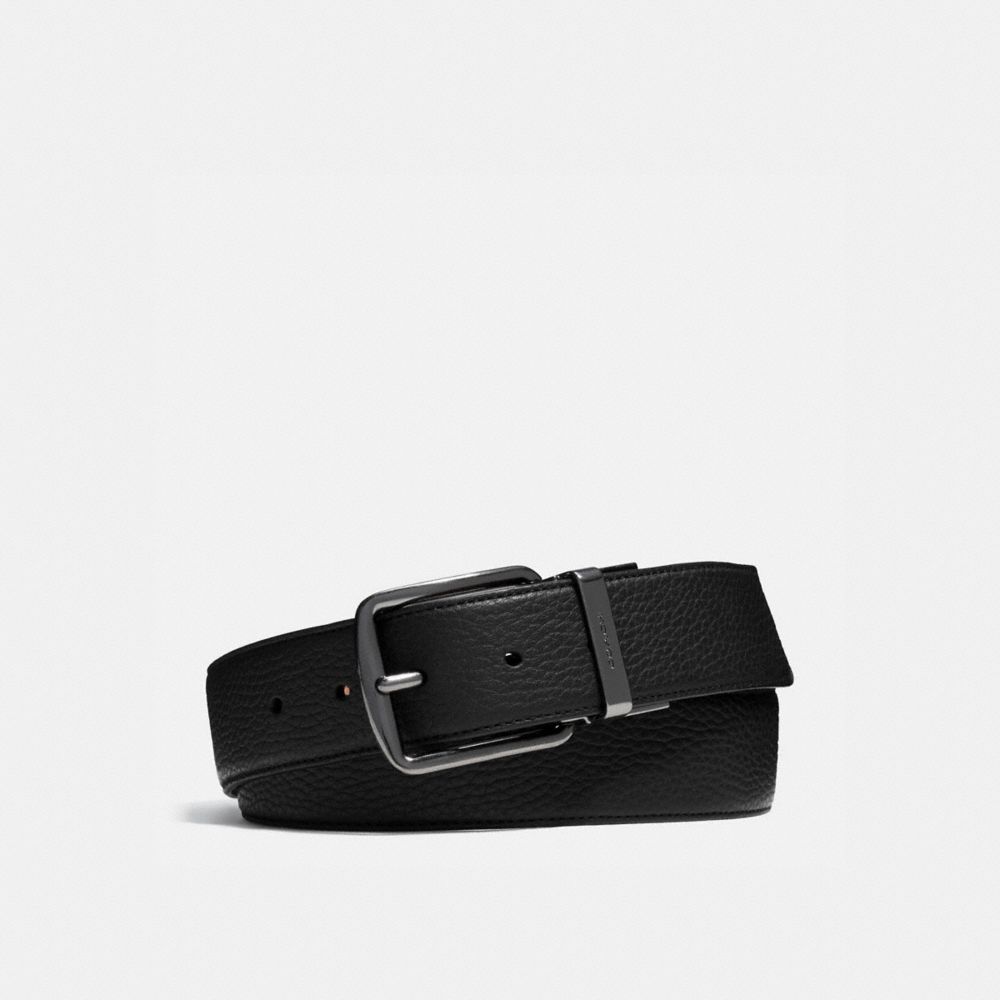 COACH 64099 Harness Buckle Cut To Size Reversible Belt, 38 Mm BLACK/MAHOGANY