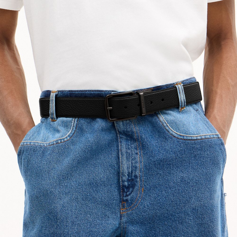 HARNESS BUCKLE CUT-TO-SIZE REVERSIBLE BELT, 38MM