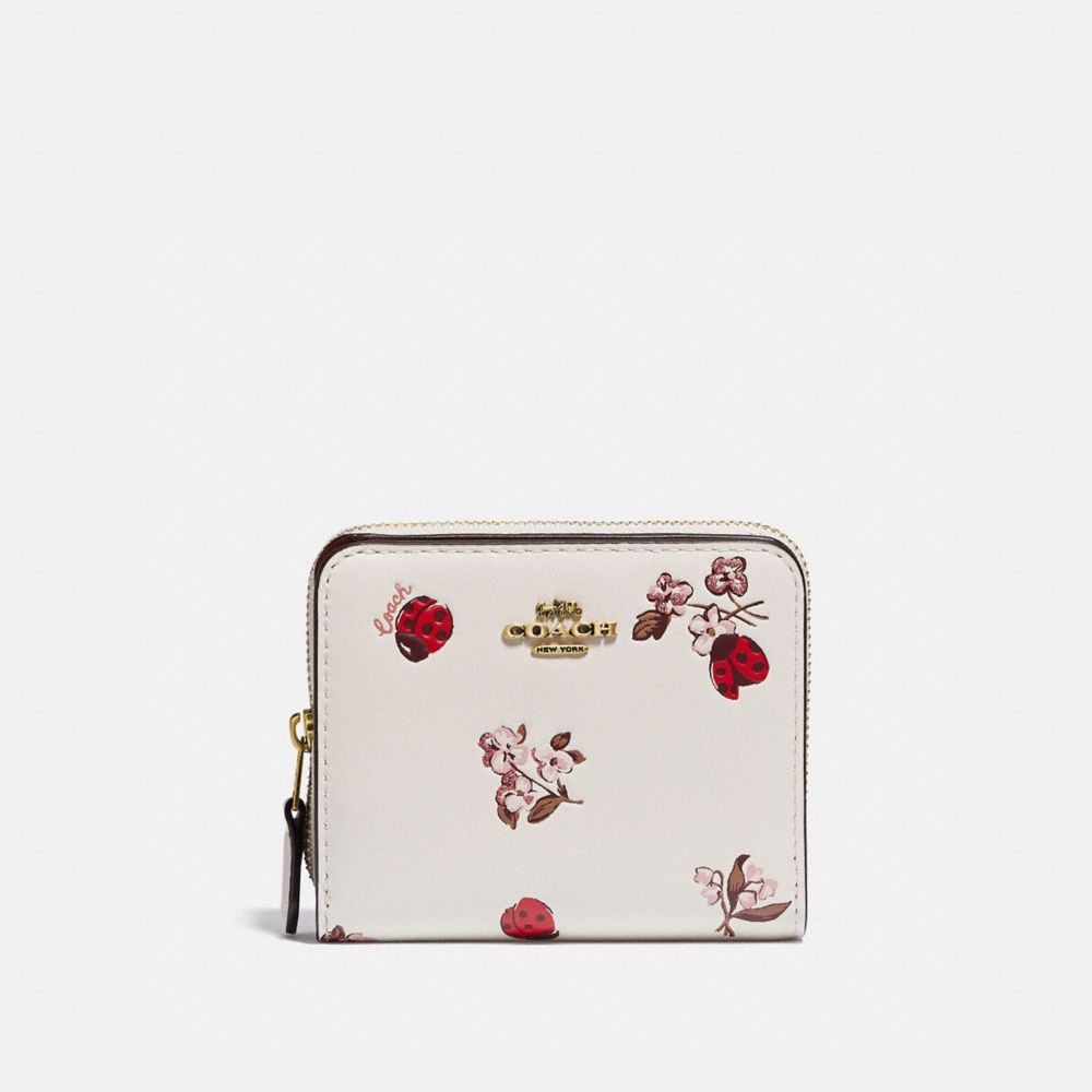 公式 Coach コーチ ビルフォールド ウォレット ウィズ レディバグ フローラル プリント 財布 革小物