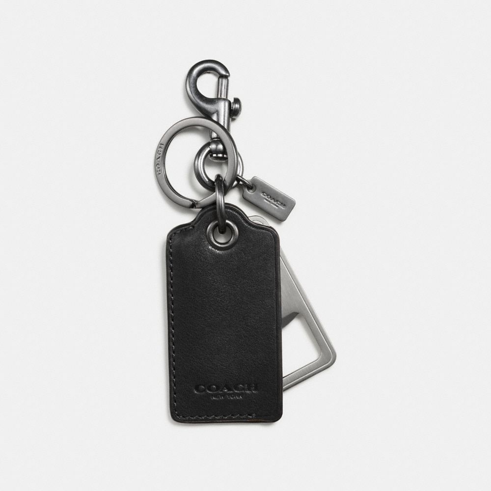 64577 - Bottle Opener Key Ring Black