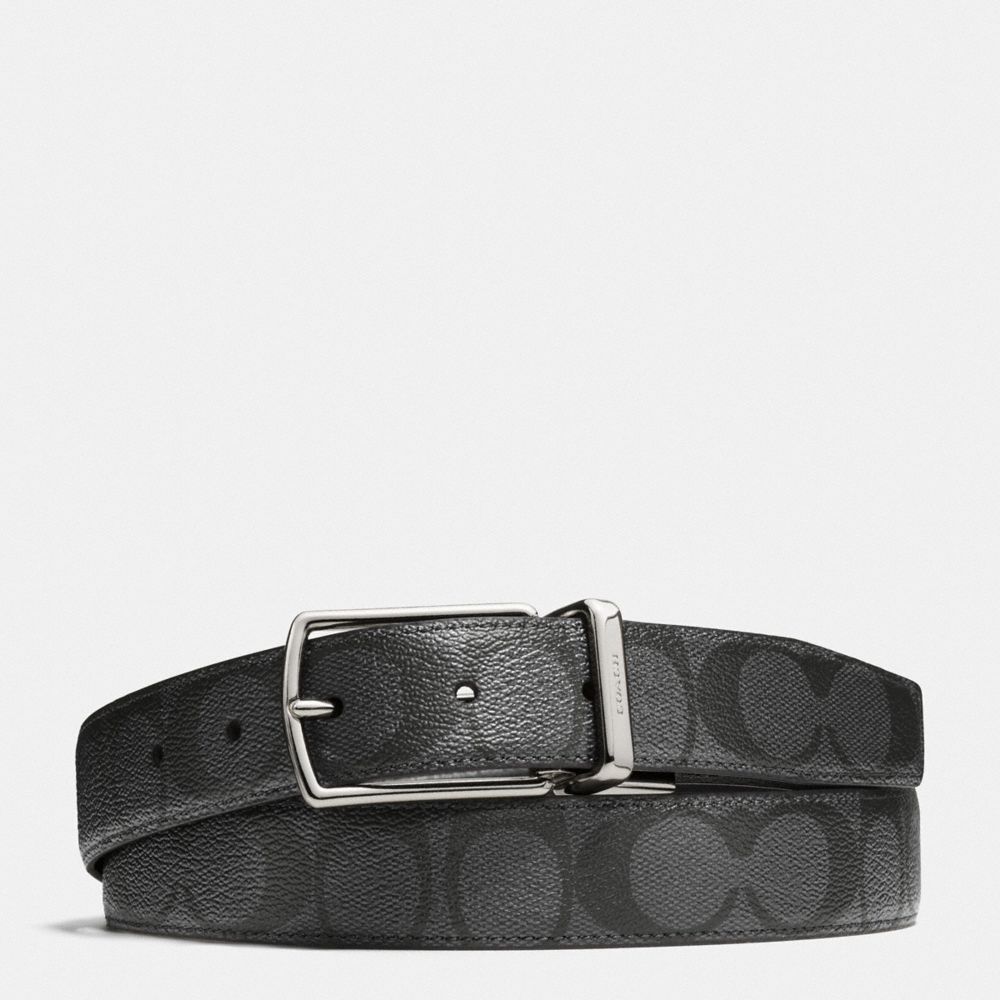COACH 64825 Harness Buckle Cut To Size Reversible Belt, 30 Mm CHARCOAL/BLACK