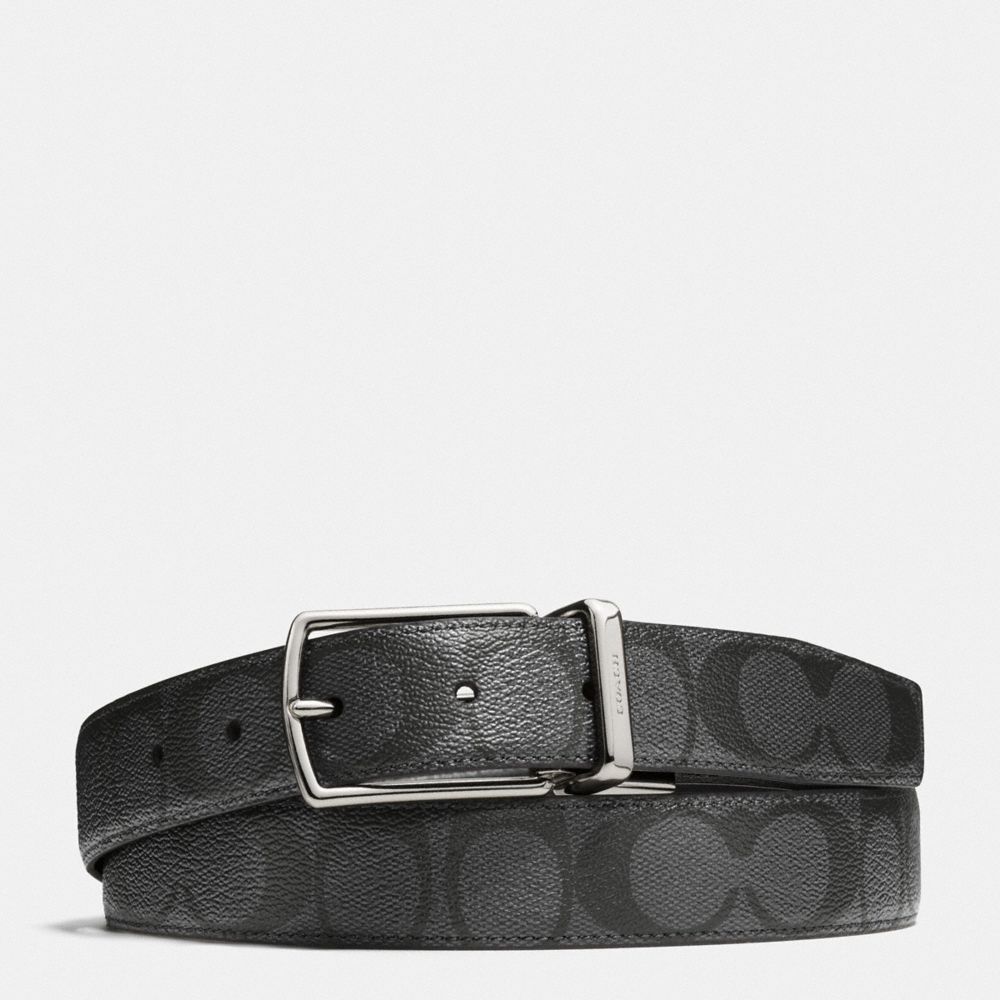 COACH 64825 Harness Buckle Cut To Size Reversible Belt, 30 Mm Charcoal/Black