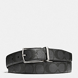 COACH 64825 Harness Buckle Cut To Size Reversible Belt, 30 Mm CHARCOAL/BLACK