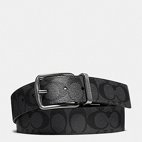 COACH HARNESS BUCKLE CUT-TO-SIZE REVERSIBLE BELT, 38MM - CHARCOAL/BLACK - 64839