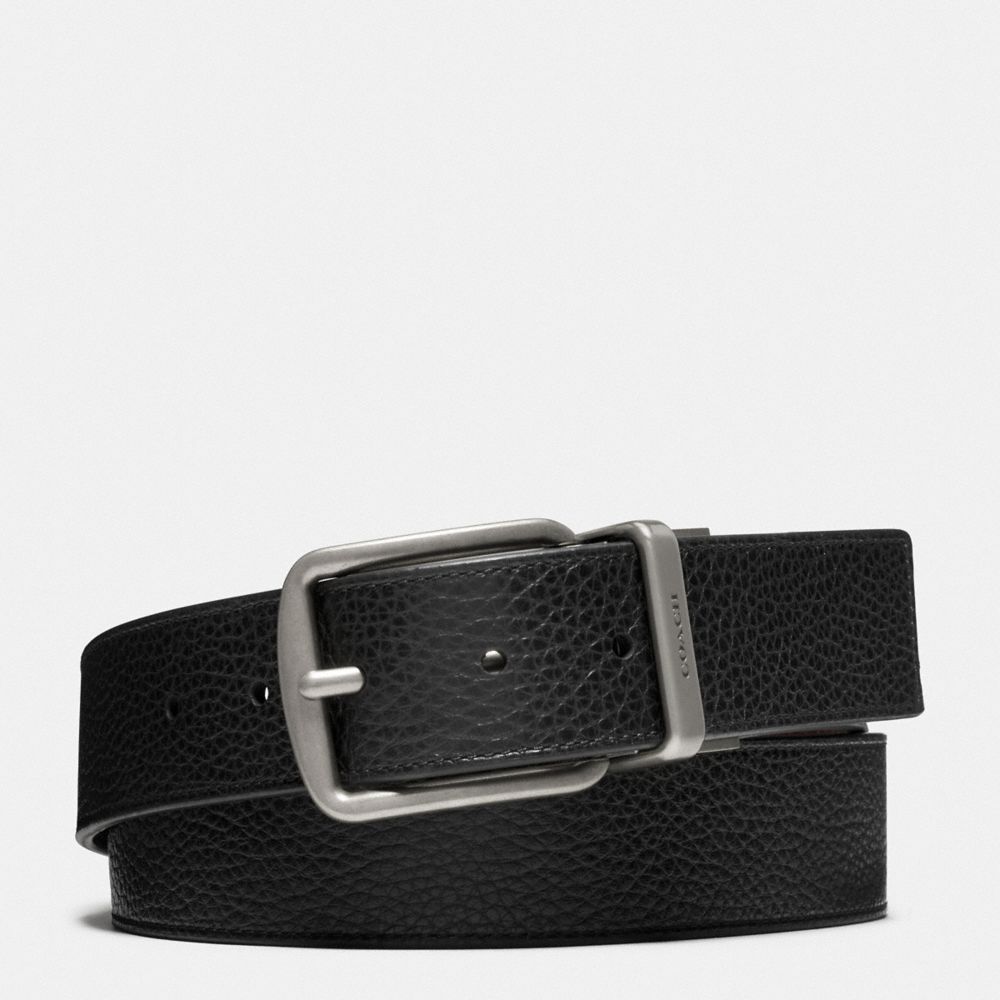 COACH 64840 Harness Buckle Cut To Size Reversible Belt, 38 Mm BLACK DARK BROWN