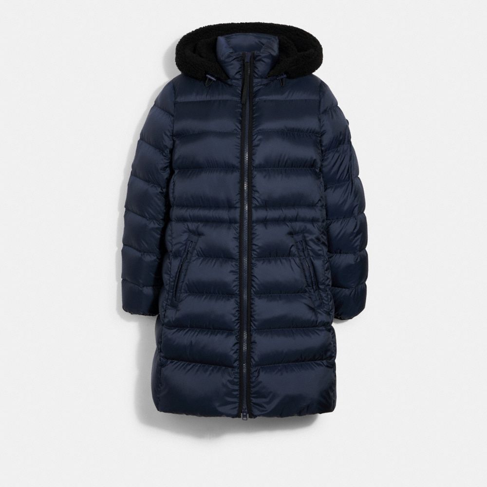 COACH 6494 - LONG SLIM PUFFER NAVY