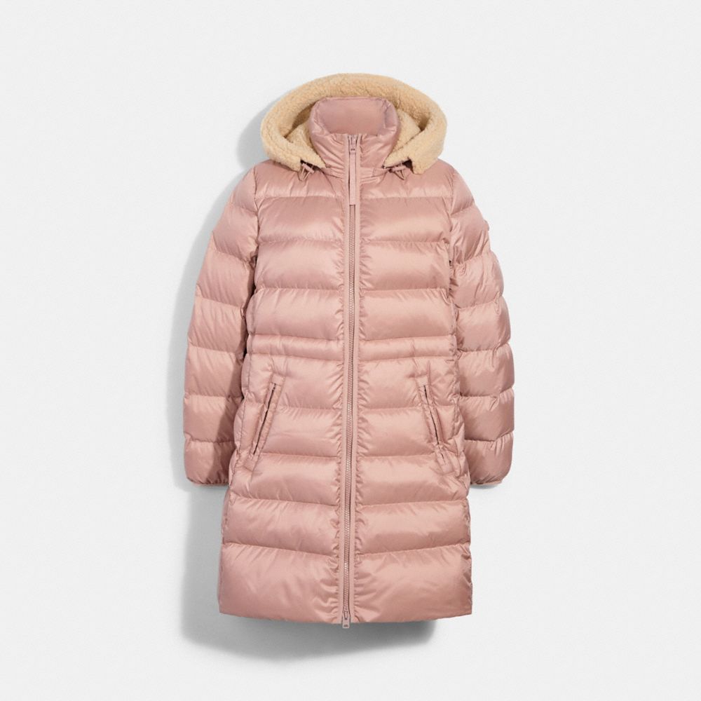 COACH LONG SLIM PUFFER - ROSE - 6494