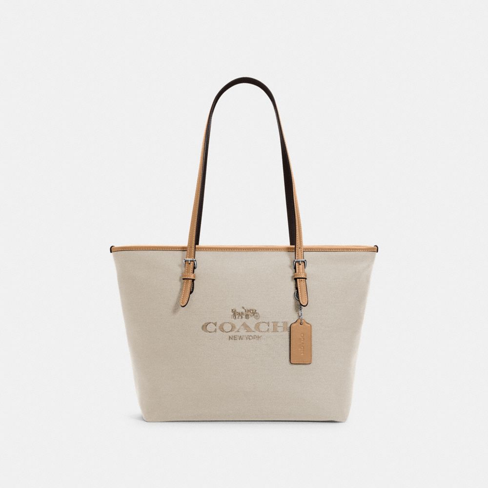 CITY ZIP TOTE - 6528 - SV/NATURAL