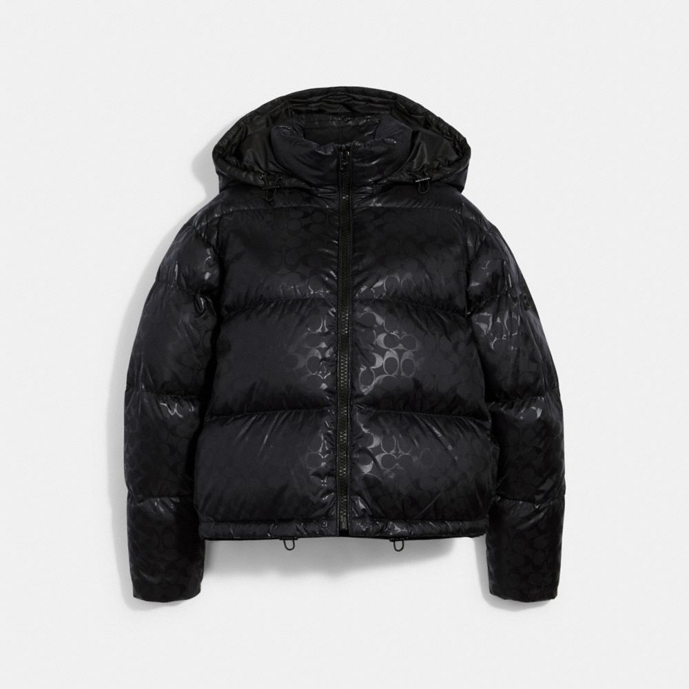 COACH SIGNATURE SHORT PUFFER - BLACK - 6533