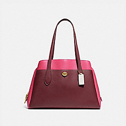 COACH 654 - LORA CARRYALL IN COLORBLOCK B4/WINE MULTI