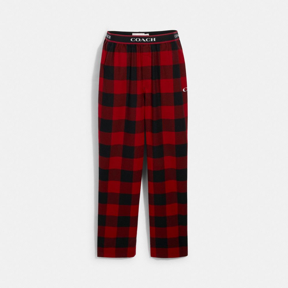 COACH 6609 FLANNEL PAJAMA PANTS CHERRY BUFFALO PLAID