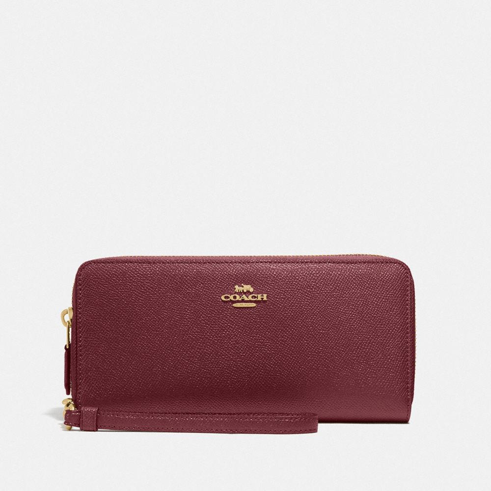 COACH 6637 - Continental Wallet BRASS/WINE