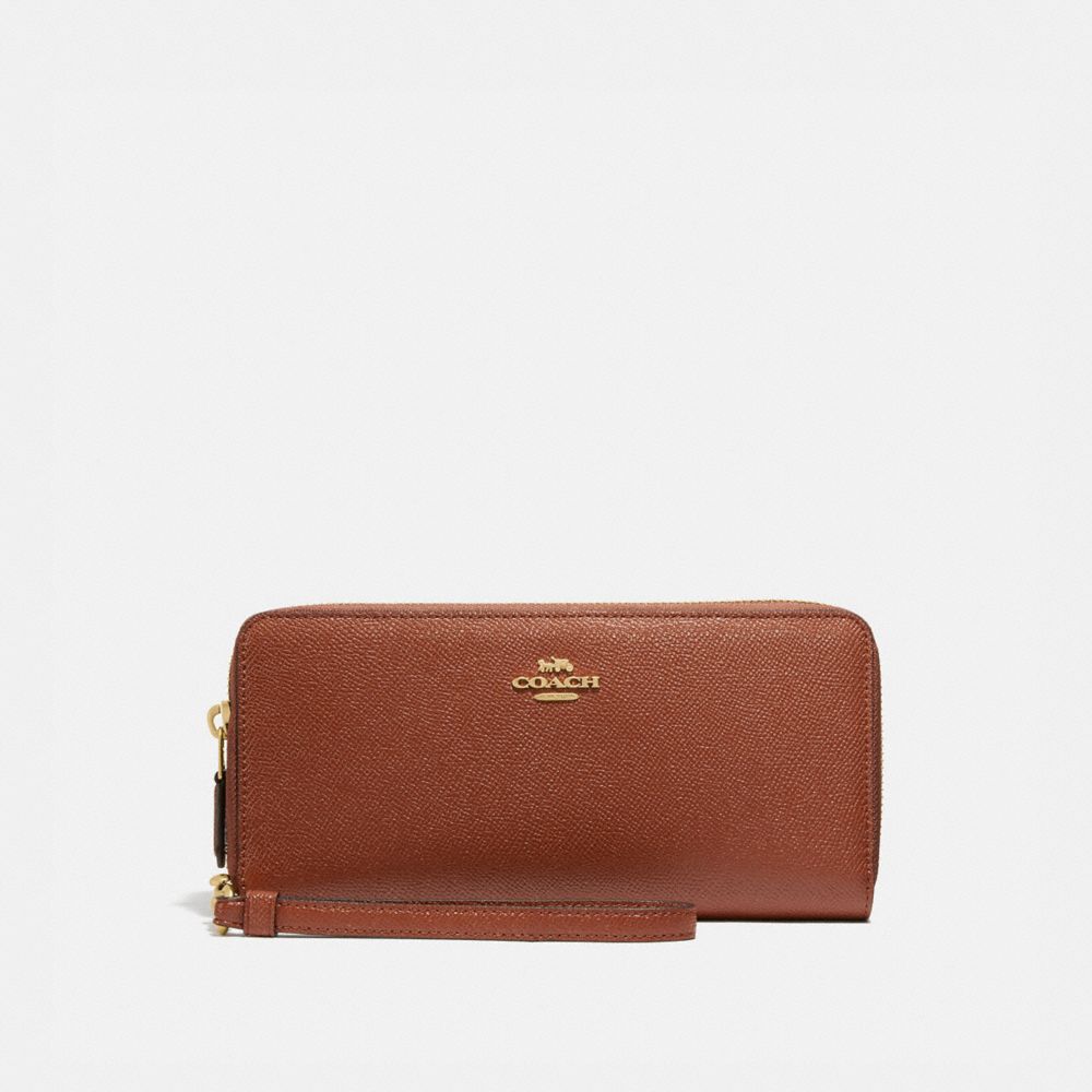 COACH Continental Wallet - GOLD/1941 SADDLE - 6637