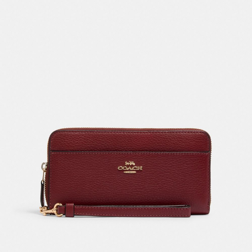 COACH 6643 ACCORDION ZIP WALLET IM/DEEP RED