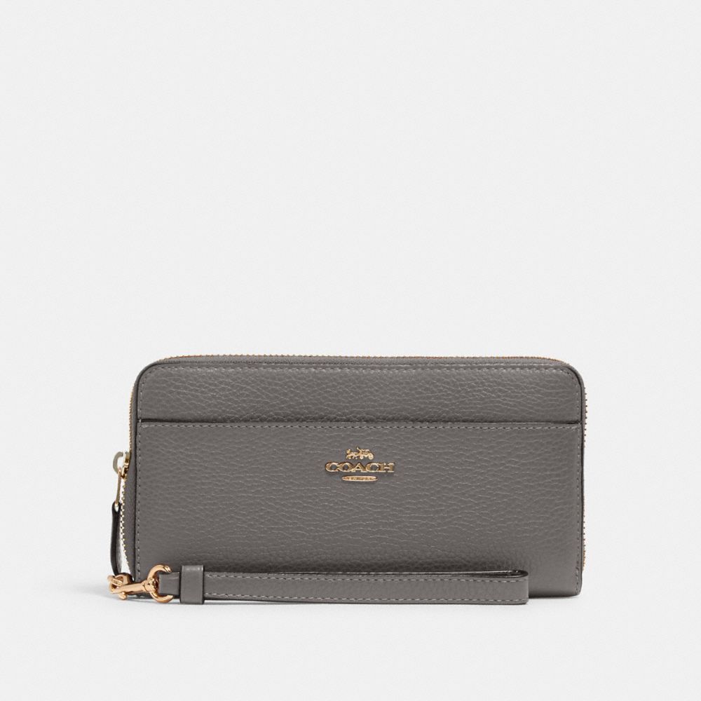 ACCORDION ZIP WALLET - IM/HEATHER GREY - COACH 6643