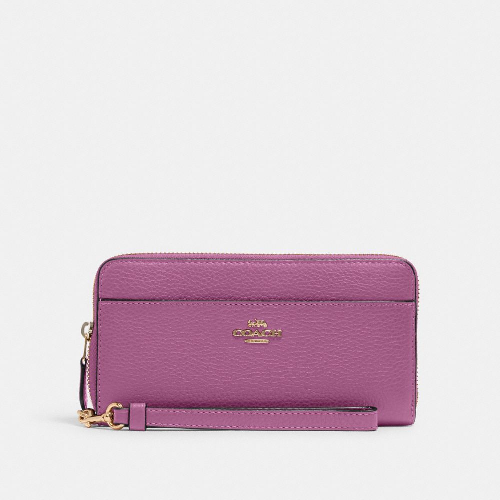 COACH 6643 ACCORDION ZIP WALLET IM/LILAC BERRY