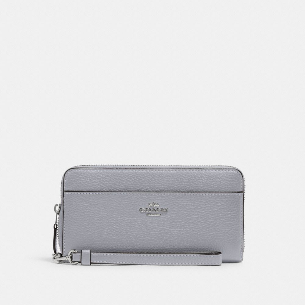 COACH 6643 Accordion Zip Wallet With Wristlet Strap SV/GRANITE