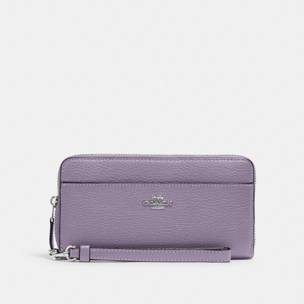 COACH 6643 ACCORDION ZIP WALLET SV/VINTAGE-PURPLE