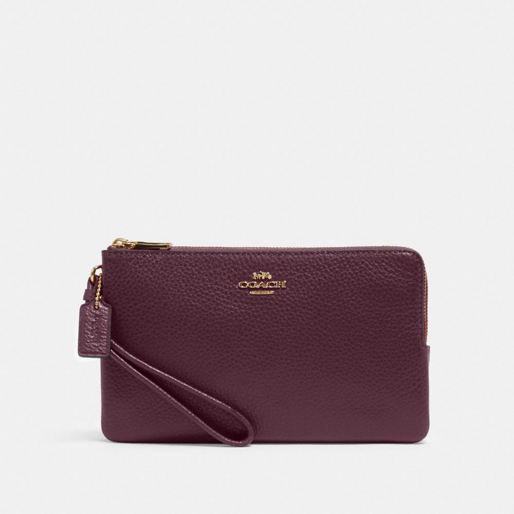 COACH DOUBLE ZIP WALLET - IM/BOYSENBERRY - 6644