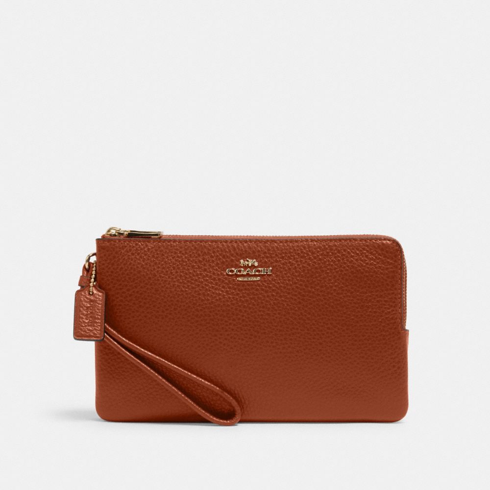 DOUBLE ZIP WALLET - IM/REDWOOD - COACH 6644