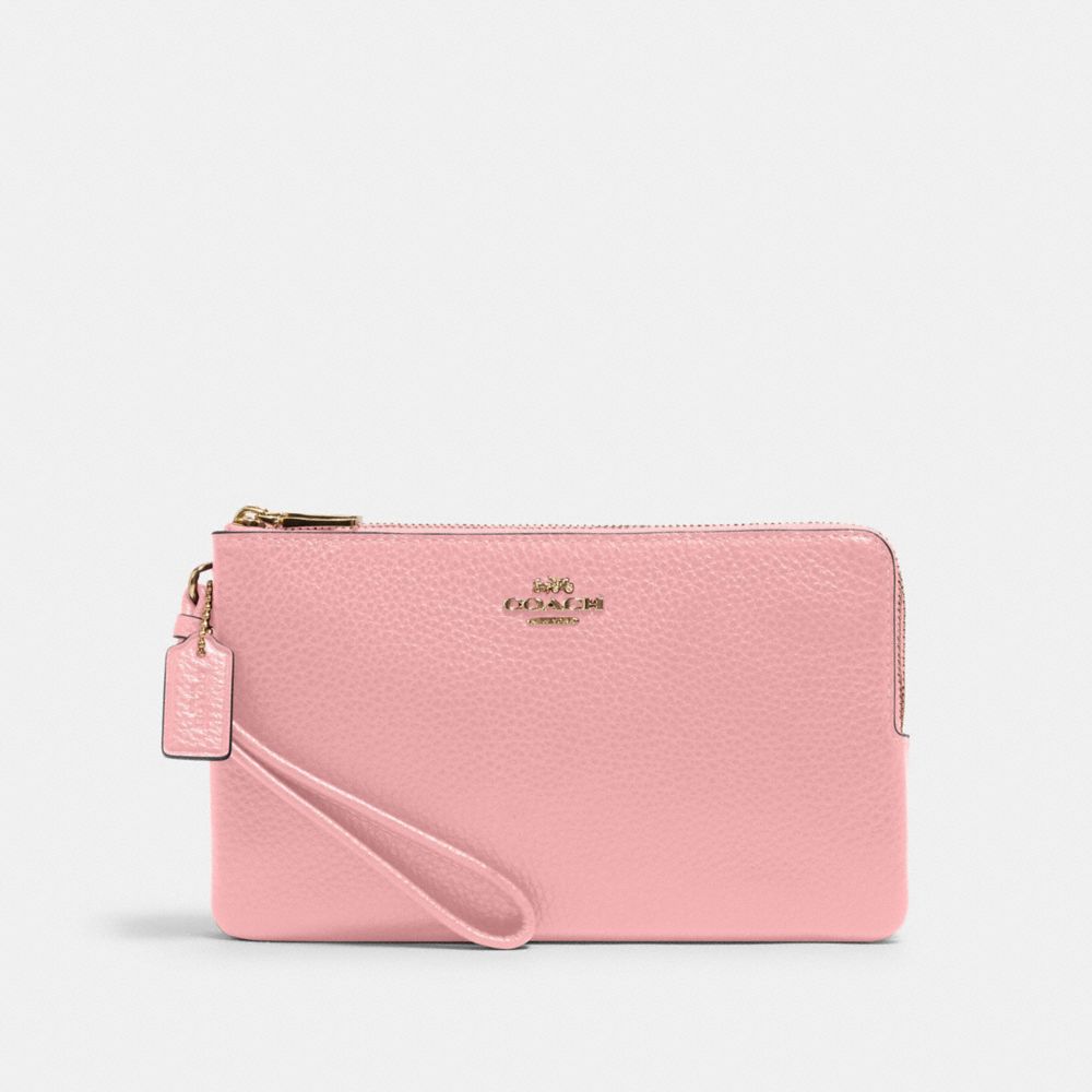 DOUBLE ZIP WALLET - IM/BUBBLEGUM - COACH 6644